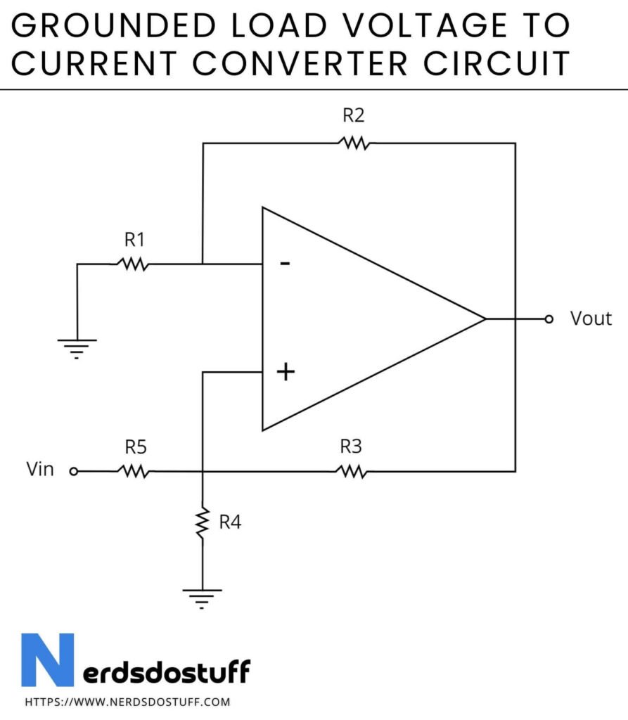 Grounded Load Voltage to Current Converter Circuit Image