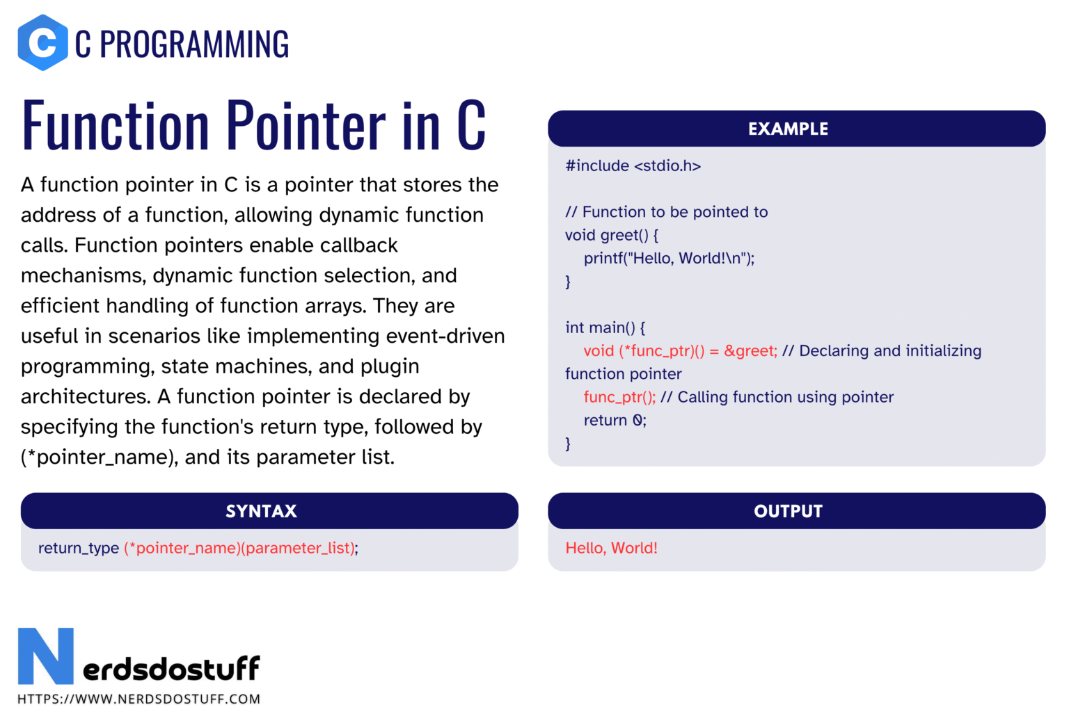 Function Pointer in C - Nerds Do Stuff