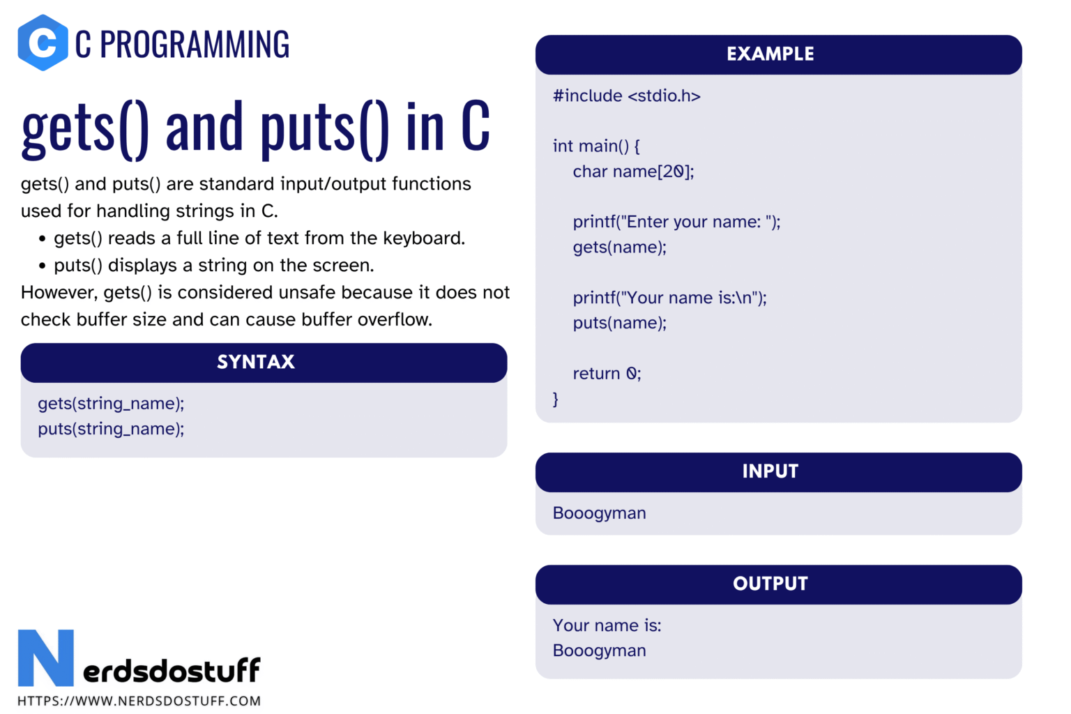 gets and puts in C - Nerds Do Stuff