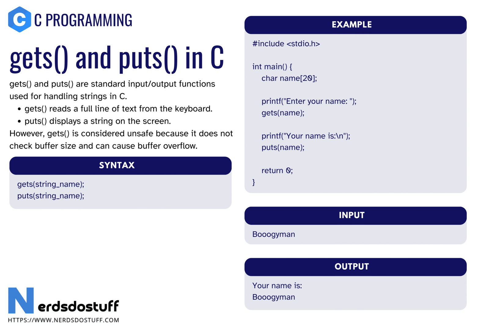 gets and puts in C - Nerds Do Stuff